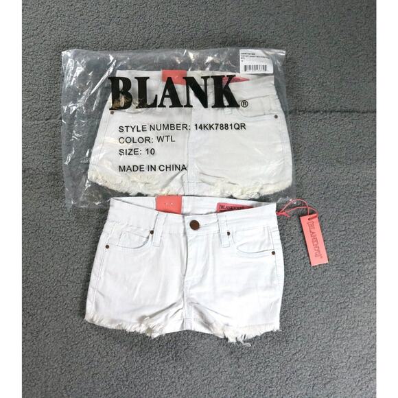 New Blank NYC Shorts Lot of 2 Girls 10 The Mini Astor White Denim Jean Shorts - Picture 1 of 6